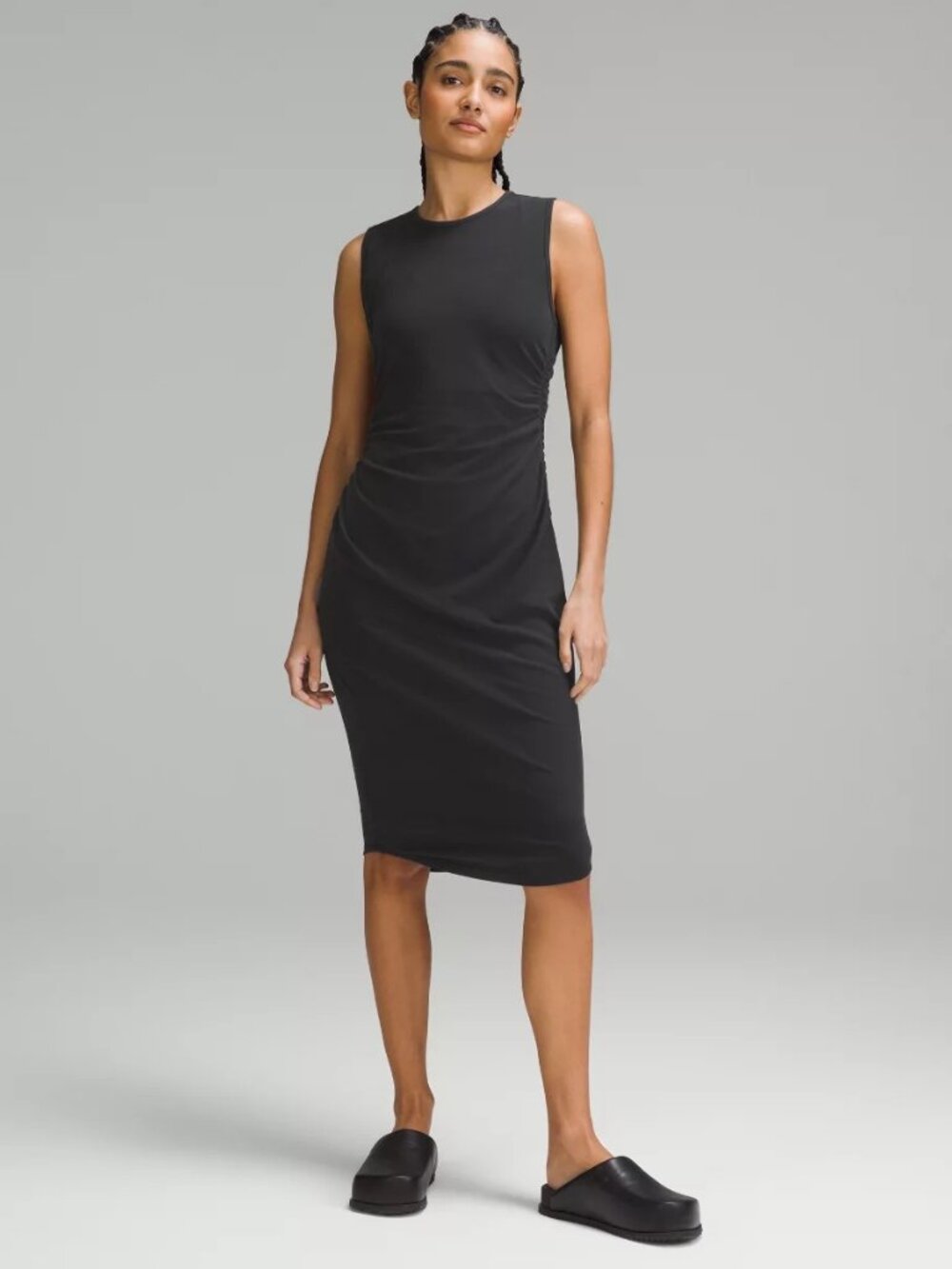 lululemon Shirred Nulu Midi Tank Dress with Side Ruching Detail